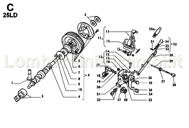 Picture of CAMSHAFT/ SPEED GOVERNOR/ CONTROL LEVER